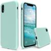 SURPHY Compatible with iPhone XR Case, Thickened Liquid Silicone Phone Case (with Microfiber Lining) for iPhone XR 6.1 inches, Navy Blue(Mint Green)