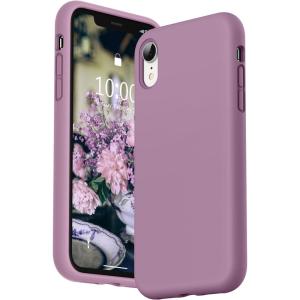 SURPHY Compatible with iPhone XR Case, Thickened Liquid Silicone Phone Case (with Microfiber Lining) for iPhone XR 6.1 inches, Navy Blue(Lilac Purple)