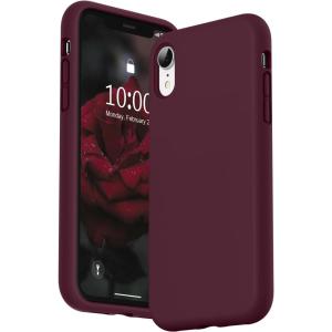 SURPHY Compatible with iPhone XR Case, Thickened Liquid Silicone Phone Case (with Microfiber Lining) for iPhone XR 6.1 inches, Navy Blue(Plum)