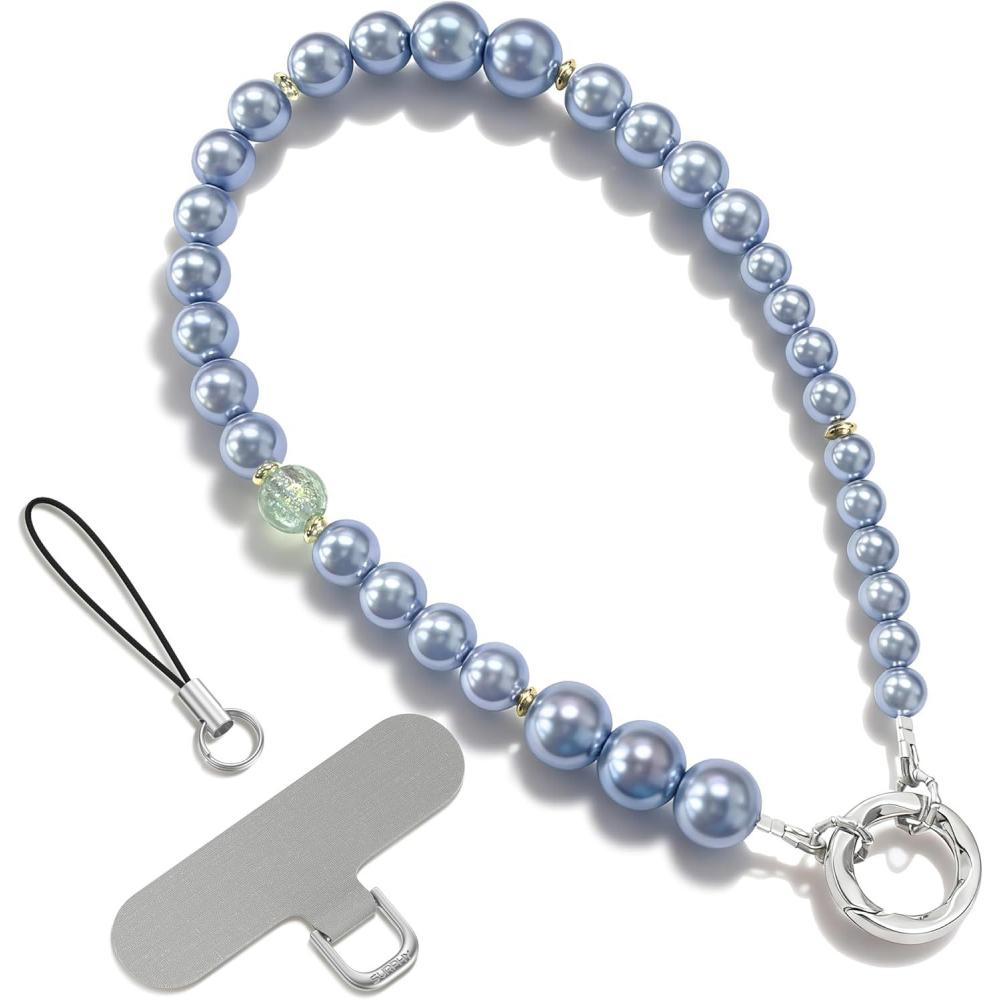imageSURPHY Phone Charm Phone Charms Strap with Tether Tab amp Premium Metal Buckle Cellphone Wrist Strap ChainB Pearl Ocean