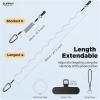SURPHY Anti Theft Phone Strap, Steel Wire Key Chain, Stretchy Retractable Phone Lanyard with Carabiner, Cellphone Lanyard(Clear & Clear)