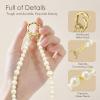 SURPHY Phone Charm, Phone Charms Strap with Tether Tab & Premium Metal Buckle, Cellphone Wrist Strap Chain(A- Pearl Loop)