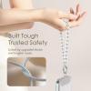 SURPHY Phone Charm, Phone Charms Strap with Tether Tab & Premium Metal Buckle, Cellphone Wrist Strap Chain(A- Pearl Silver)