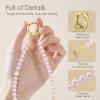 SURPHY Phone Charm, Phone Charms Strap with Tether Tab & Premium Metal Buckle, Cellphone Wrist Strap Chain(B- Pearl Pink)