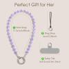 SURPHY Phone Charm, Phone Charms Strap with Tether Tab & Premium Metal Buckle, Cellphone Wrist Strap Chain(C- Crystals Purple)