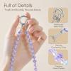 SURPHY Phone Charm, Phone Charms Strap with Tether Tab & Premium Metal Buckle, Cellphone Wrist Strap Chain(C- Crystals Purple)