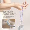 SURPHY Phone Charm, Phone Charms Strap with Tether Tab & Premium Metal Buckle, Cellphone Wrist Strap Chain(C- Crystals Purple)