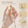 SURPHY Phone Charm, Phone Charms Strap with Tether Tab & Premium Metal Buckle, Cellphone Wrist Strap Chain(D- Pearl Trio)