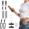 SURPHY Anti Theft Phone Strap, Steel Wire Key Chain, Stretchy Retractable Phone Lanyard with Carabiner, Cellphone Lanyard(Clear & Clear)