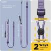 SURPHY Phone Lanyard Crossbody with Light-Activated Strap, Easy Adjustable Phone Strap with 2 Pack Cellphone Tether Tab, Premium Metal Buckles, Crossbody Cellphone Lanyard for Women and Men, Starlight(Purple)