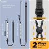 SURPHY Phone Lanyard Crossbody with Light-Activated Strap, Easy Adjustable Phone Strap with 2 Pack Cellphone Tether Tab, Premium Metal Buckles, Crossbody Cellphone Lanyard for Women and Men, Starlight(Black)