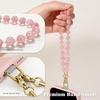 SURPHY Natural Stone Phone Charm, Handmade Beaded Phone Wrist Strap with Tether Tab, Purse Charms, Cellphone Wrist Lanyard Fits Cellphone Cases, Wallets, Bags, Keys, Mauve Haze Quartzite(Watermelon Pink)
