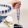 SURPHY Natural Stone Phone Charm, Handmade Beaded Phone Wrist Strap with Tether Tab, Purse Charms, Cellphone Wrist Lanyard Fits Cellphone Cases, Wallets, Bags, Keys, Mauve Haze Quartzite(Aventurine Blue)