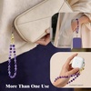 SURPHY Natural Stone Phone Charm, Handmade Beaded Phone Wrist Strap with Tether Tab, Purse Charms, Cellphone Wrist Lanyard Fits Cellphone Cases, Wallets, Bags, Keys, Mauve Haze Quartzite(Amethyst)
