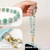SURPHY Natural Stone Phone Charm, Handmade Beaded Phone Wrist Strap with Tether Tab, Purse Charms, Cellphone Wrist Lanyard Fits Cellphone Cases, Wallets, Bags, Keys, Mauve Haze Quartzite(Amazonite)
