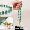 SURPHY Natural Stone Phone Charm, Handmade Beaded Phone Wrist Strap with Tether Tab, Purse Charms, Cellphone Wrist Lanyard Fits Cellphone Cases, Wallets, Bags, Keys, Mauve Haze Quartzite(Aventurine Green)