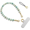 SURPHY Natural Stone Phone Charm, Handmade Beaded Phone Wrist Strap with Tether Tab, Purse Charms, Cellphone Wrist Lanyard Fits Cellphone Cases, Wallets, Bags, Keys, Mauve Haze Quartzite(Amazonite)