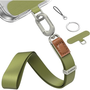 SURPHY Phone Wrist Strap, Keychain Wristlet, Wrist Phone Lanyard with Cellphone Tether Tab, Premium Metal Key Chain, Keychains for Women and Men, Cellphone Charm, Stone(Green)