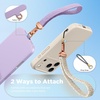 SURPHY Elastic Phone Wrist Strap, Phone Lanyard, Key Chain Lanyards | Stretchy Keychain Wristlet with 360° Swivel Snap Hook, Braided Elastic Phone Strap with Phone Tether Tab(Purple)