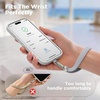 SURPHY Elastic Phone Wrist Strap, Phone Lanyard, Key Chain Lanyards | Stretchy Keychain Wristlet with 360° Swivel Snap Hook, Braided Elastic Phone Strap with Phone Tether Tab(Gray)