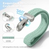 SURPHY Elastic Phone Wrist Strap, Phone Lanyard, Key Chain Lanyards | Stretchy Keychain Wristlet with 360° Swivel Snap Hook, Braided Elastic Phone Strap with Phone Tether Tab(Green)