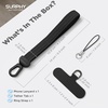 SURPHY Elastic Phone Wrist Strap, Phone Lanyard, Key Chain Lanyards | Stretchy Keychain Wristlet with 360° Swivel Snap Hook, Braided Elastic Phone Strap with Phone Tether Tab(Black)
