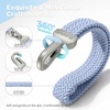 SURPHY Elastic Phone Wrist Strap, Phone Lanyard, Key Chain Lanyards | Stretchy Keychain Wristlet with 360° Swivel Snap Hook, Braided Elastic Phone Strap with Phone Tether Tab(Light Blue)