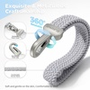 SURPHY Elastic Phone Wrist Strap, Phone Lanyard, Key Chain Lanyards | Stretchy Keychain Wristlet with 360° Swivel Snap Hook, Braided Elastic Phone Strap with Phone Tether Tab(Gray)