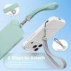 SURPHY Elastic Phone Wrist Strap, Phone Lanyard, Key Chain Lanyards | Stretchy Keychain Wristlet with 360° Swivel Snap Hook, Braided Elastic Phone Strap with Phone Tether Tab(Gray)