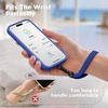 SURPHY Elastic Phone Wrist Strap, Phone Lanyard, Key Chain Lanyards | Stretchy Keychain Wristlet with 360° Swivel Snap Hook, Braided Elastic Phone Strap with Phone Tether Tab(Deep Blue)