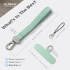 SURPHY Elastic Phone Wrist Strap, Phone Lanyard, Key Chain Lanyards | Stretchy Keychain Wristlet with 360° Swivel Snap Hook, Braided Elastic Phone Strap with Phone Tether Tab(Green)