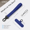 SURPHY Elastic Phone Wrist Strap, Phone Lanyard, Key Chain Lanyards | Stretchy Keychain Wristlet with 360° Swivel Snap Hook, Braided Elastic Phone Strap with Phone Tether Tab(Deep Blue)