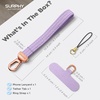 SURPHY Elastic Phone Wrist Strap, Phone Lanyard, Key Chain Lanyards | Stretchy Keychain Wristlet with 360° Swivel Snap Hook, Braided Elastic Phone Strap with Phone Tether Tab(Purple)