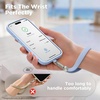 SURPHY Elastic Phone Wrist Strap, Phone Lanyard, Key Chain Lanyards | Stretchy Keychain Wristlet with 360° Swivel Snap Hook, Braided Elastic Phone Strap with Phone Tether Tab(Light Blue)