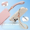 SURPHY Elastic Phone Wrist Strap, Phone Lanyard, Key Chain Lanyards | Stretchy Keychain Wristlet with 360° Swivel Snap Hook, Braided Elastic Phone Strap with Phone Tether Tab(Pink)