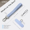 SURPHY Elastic Phone Wrist Strap, Phone Lanyard, Key Chain Lanyards | Stretchy Keychain Wristlet with 360° Swivel Snap Hook, Braided Elastic Phone Strap with Phone Tether Tab(Light Blue)