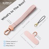 SURPHY Elastic Phone Wrist Strap, Phone Lanyard, Key Chain Lanyards | Stretchy Keychain Wristlet with 360° Swivel Snap Hook, Braided Elastic Phone Strap with Phone Tether Tab(Pink)