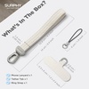 SURPHY Elastic Phone Wrist Strap, Phone Lanyard, Key Chain Lanyards | Stretchy Keychain Wristlet with 360° Swivel Snap Hook, Braided Elastic Phone Strap with Phone Tether Tab(A- Stone)
