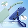 SURPHY Elastic Phone Wrist Strap, Phone Lanyard, Key Chain Lanyards | Stretchy Keychain Wristlet with 360° Swivel Snap Hook, Braided Elastic Phone Strap with Phone Tether Tab(Deep Blue)