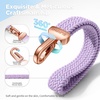SURPHY Elastic Phone Wrist Strap, Phone Lanyard, Key Chain Lanyards | Stretchy Keychain Wristlet with 360° Swivel Snap Hook, Braided Elastic Phone Strap with Phone Tether Tab(Purple)