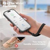 SURPHY Elastic Phone Wrist Strap, Phone Lanyard, Key Chain Lanyards | Stretchy Keychain Wristlet with 360° Swivel Snap Hook, Braided Elastic Phone Strap with Phone Tether Tab(Black)