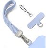 SURPHY Elastic Phone Wrist Strap, Phone Lanyard, Key Chain Lanyards | Stretchy Keychain Wristlet with 360° Swivel Snap Hook, Braided Elastic Phone Strap with Phone Tether Tab(Light Blue)