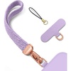 SURPHY Elastic Phone Wrist Strap, Phone Lanyard, Key Chain Lanyards | Stretchy Keychain Wristlet with 360° Swivel Snap Hook, Braided Elastic Phone Strap with Phone Tether Tab(Purple)