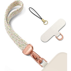 SURPHY Elastic Phone Wrist Strap, Phone Lanyard, Key Chain Lanyards | Stretchy Keychain Wristlet with 360° Swivel Snap Hook, Braided Elastic Phone Strap with Phone Tether Tab(Starlight Dots)