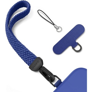SURPHY Elastic Phone Wrist Strap, Phone Lanyard, Key Chain Lanyards | Stretchy Keychain Wristlet with 360° Swivel Snap Hook, Braided Elastic Phone Strap with Phone Tether Tab(Deep Blue)