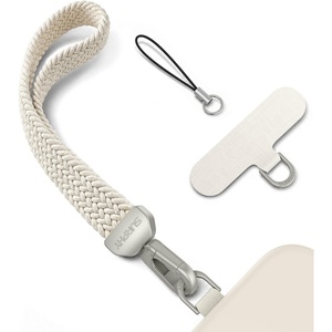 SURPHY Elastic Phone Wrist Strap, Phone Lanyard, Key Chain Lanyards | Stretchy Keychain Wristlet with 360° Swivel Snap Hook, Braided Elastic Phone Strap with Phone Tether Tab(A- Stone)